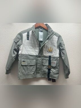 Kids Star Wars Olive Green Hooded Jacket with Logo Tag